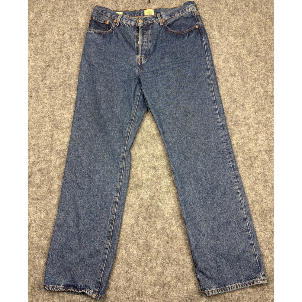 Levis Premium 501 90s Straight Leg Blue Denim Jeans Mens 35x30